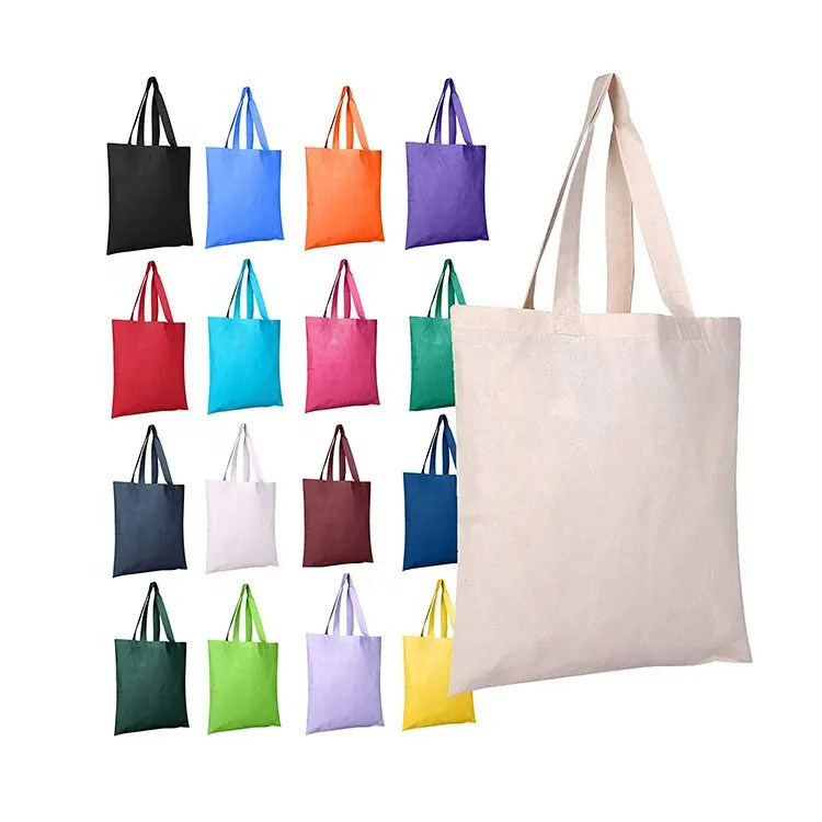 12 X 12 8 X 8 8 X 10 Custom Cotton Shopping Canvas Tote Bags Long Strap