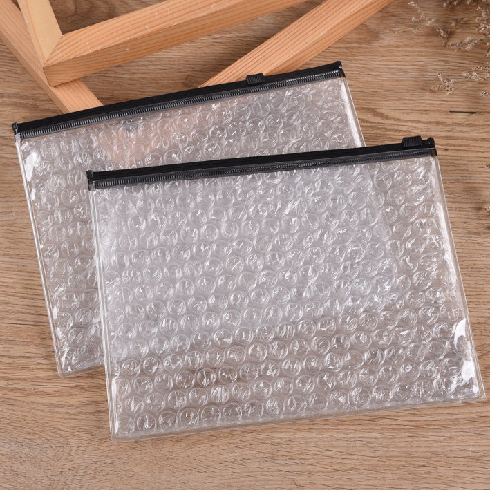 30cm Grocery EVA Zipper Bag A4 A5 A6 Printed Pvc Transparent Clear