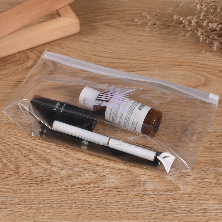7cm 22cm Transparent Cosmetic Bag Pouch Clothing Plastic Sealed Small PVC EVA Matte Zipper