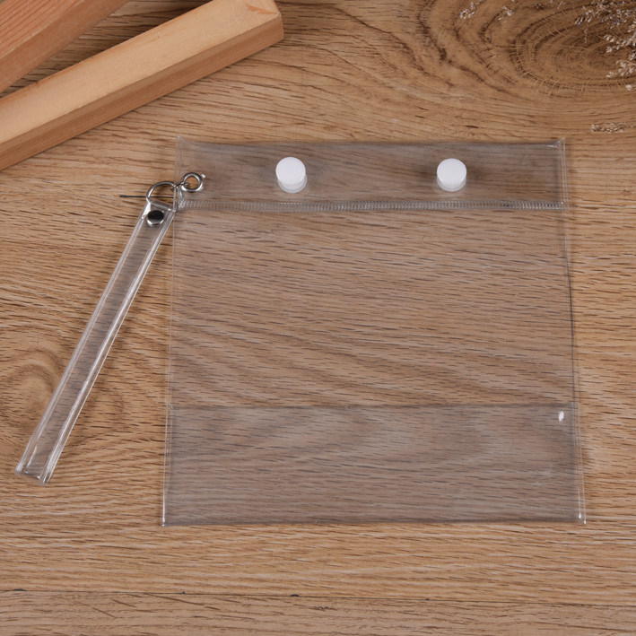 A4 Plastic Button Bag Storage Lock Transparent Waterproof