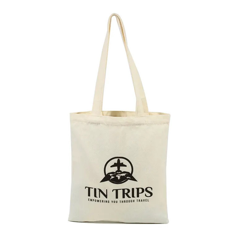 Beige Blank Canvas Tote Bags With Zipper Cross Body