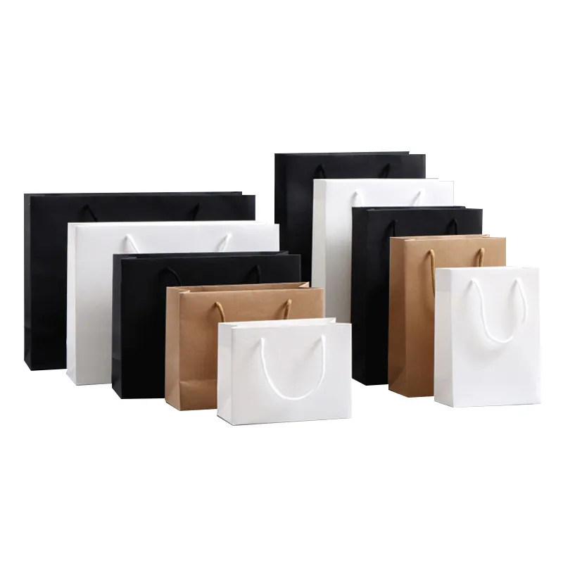 Carrier Tote Paper Bag Pack of 200 Shopping Kraft Eco Friendly