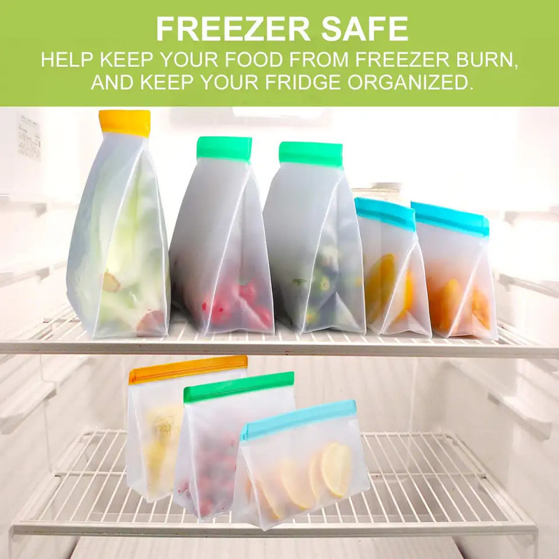 Gift Peva Storage Bags Silicone zipper Freezer Bags