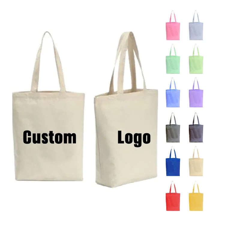 Personalised Canvas Tote Beach Bag Pocket Zipper Cotton For Women