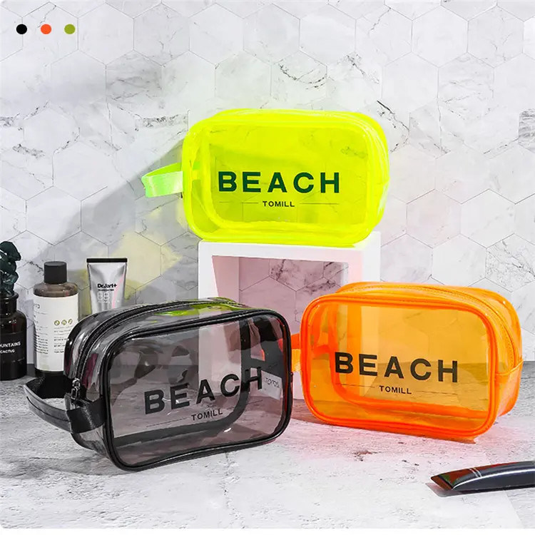 Poly EVA Cosmetic Bag Eco Friendly Waterproof Women'S Makeup Travel Toiletry Clear Pvc