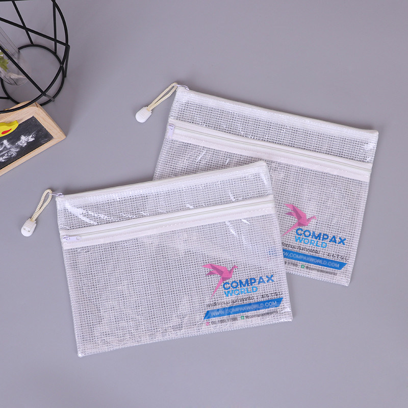 Small PVC Document Pouch Travel Storage Transparent Clear Zip Slider Envelopes Folders