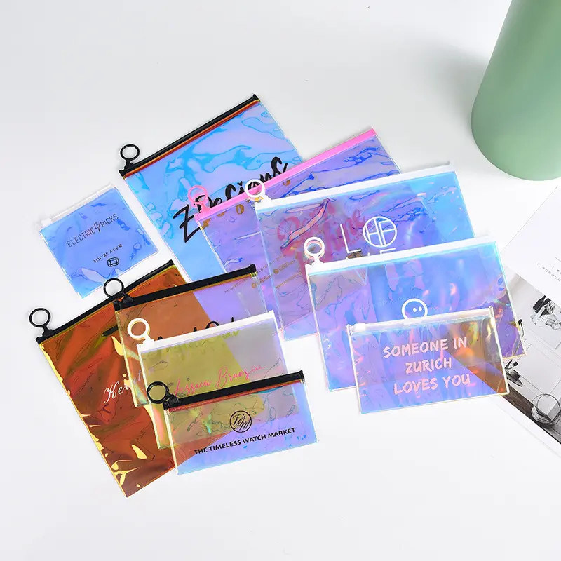 Toiletry Transparent Plastic Holographic Bag Travel For Eye Cream Perfume Cosmetic