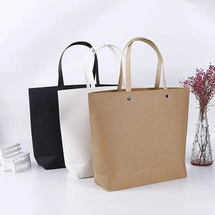 Tote Custom Paper Shopping Bags With Handles Twisted