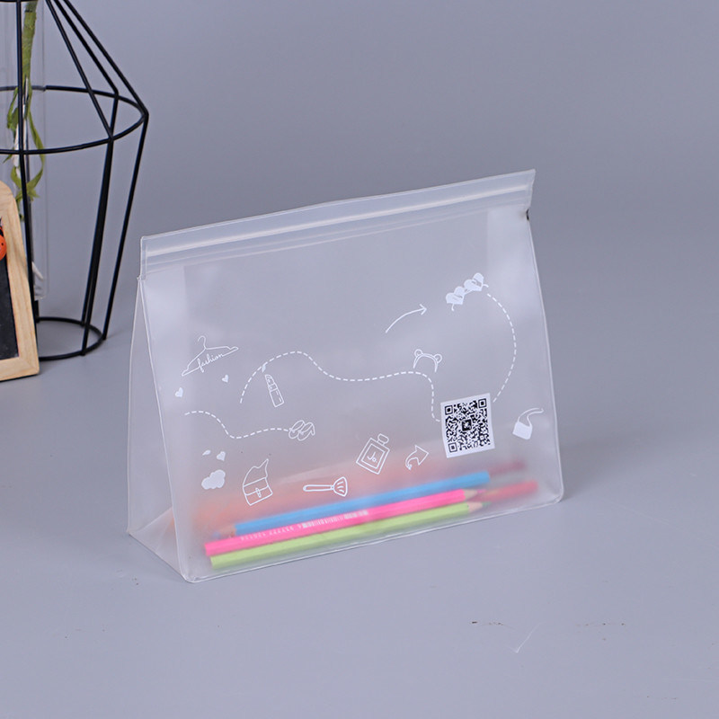 Waterproof Cosmetic Bag For Purse Makeup Pouch Oem Frosted Translucent Zipper Small