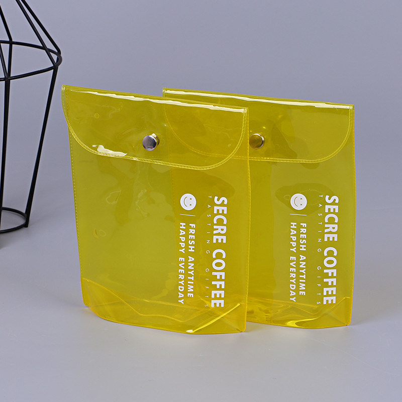 Zip Plastic Button Bag Waterproof Clear Cosmetic Pvc