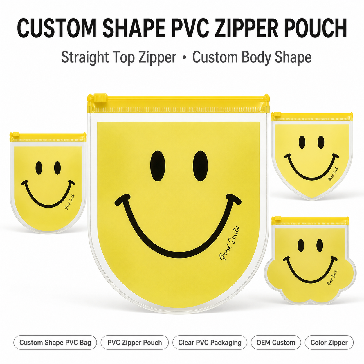 Custom Shaped Clear PVC Zipper Pouch 1