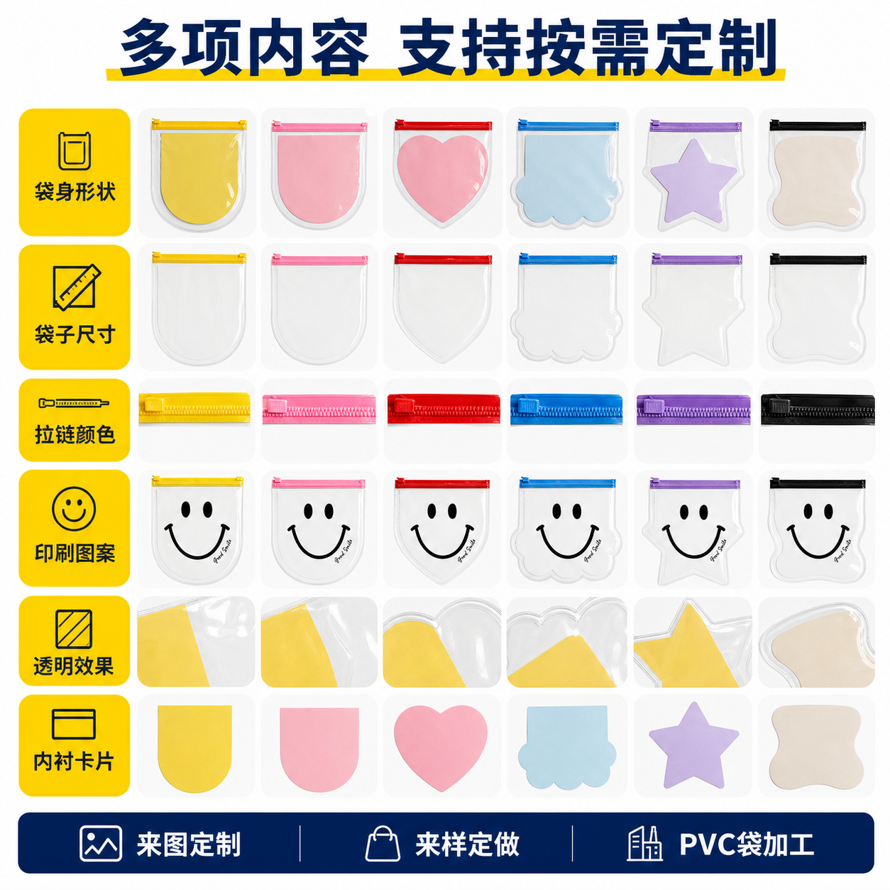 定制透明异形 PVC 拉链袋 3
